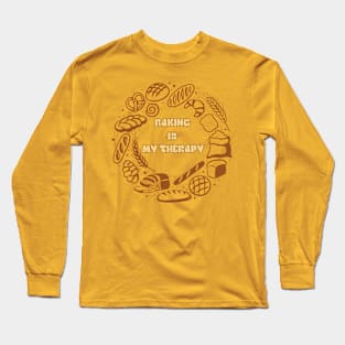 baking is my therapy Long Sleeve T-Shirt